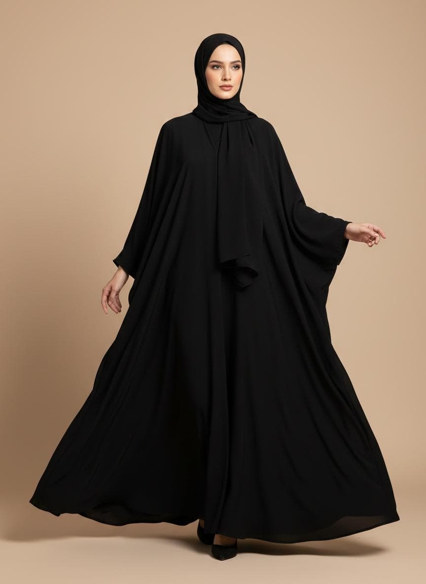 Abaya Noire — Crêpe premium
